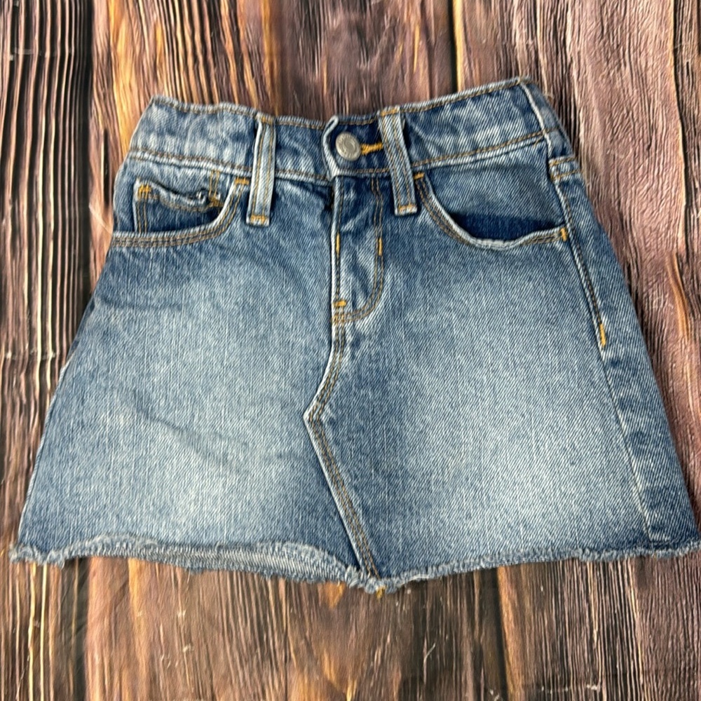 Little Girls Raw Hem Jean Skirt- Size 2